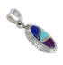 Sterling Silver And Multicolor Inlay Southwestern Slide Pendant YX67849